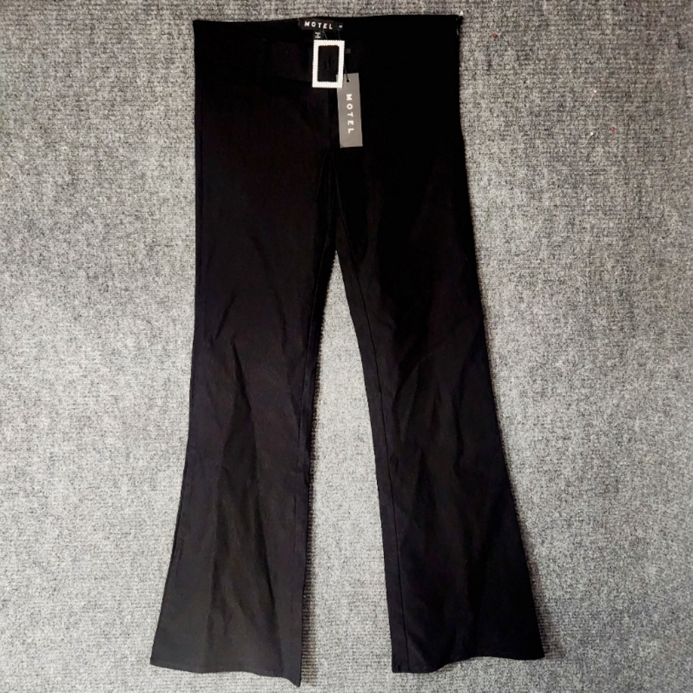 Motel Rocks Marcia Flare Trouser In Black Sz M